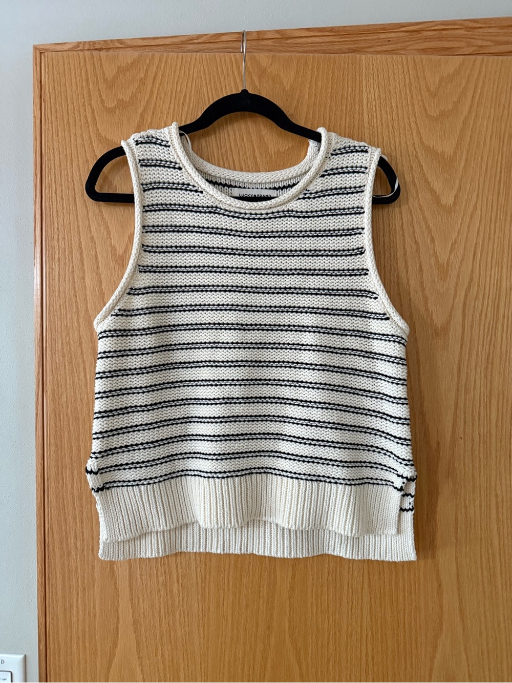 Striped Knit Sweater Top - Cream/Black